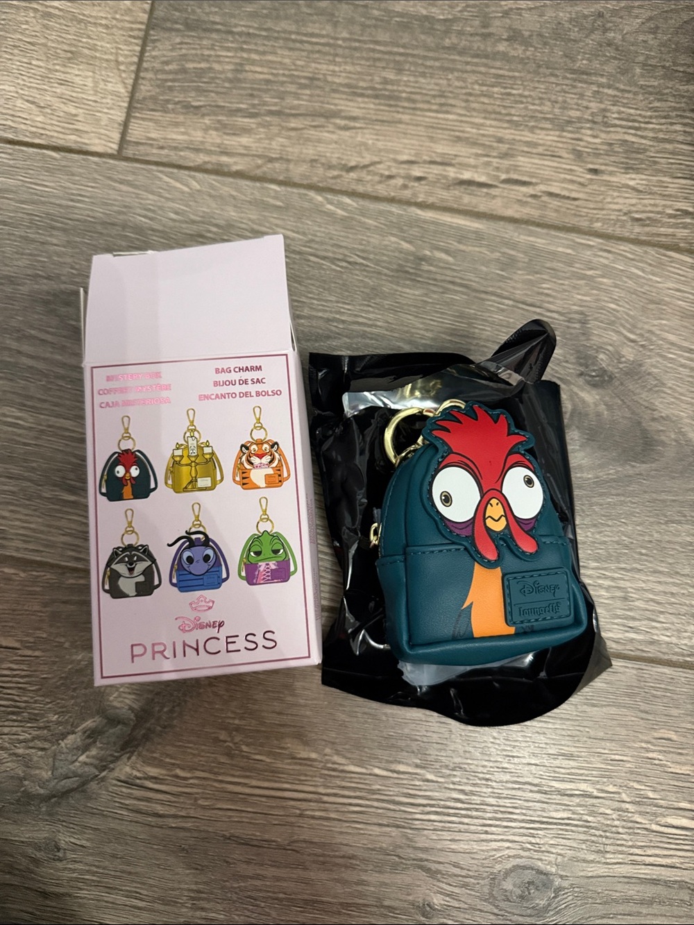 Disney Hei Hei Teal and Red Mini Backpack Keychain Bag Charm